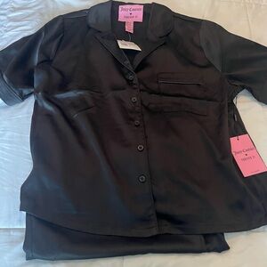 Juicy Couture Pajama Shirt & Pants Set Black Size Large Teen or Women